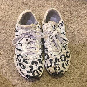 Adidas Black and White Animal Print Sneakers